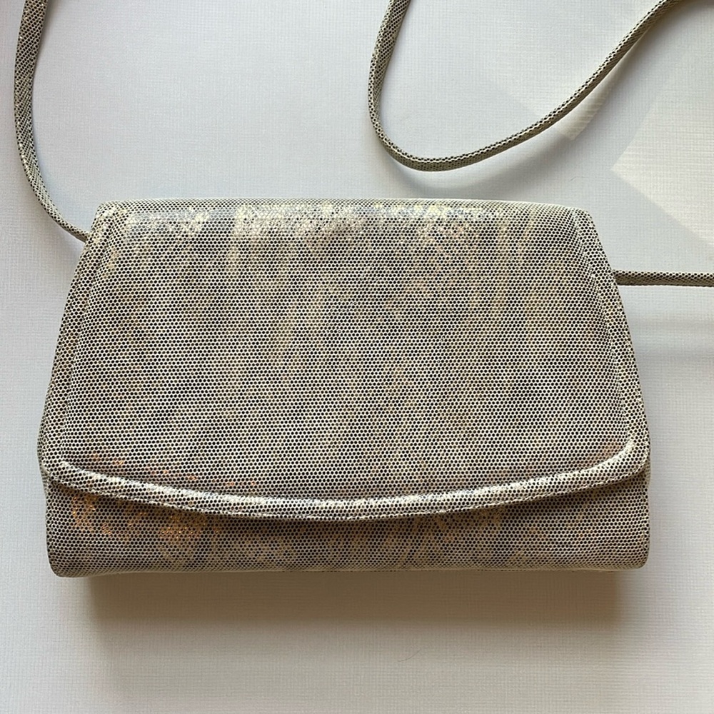 VTG Frenchy of California gold and silver shoulder bag purse